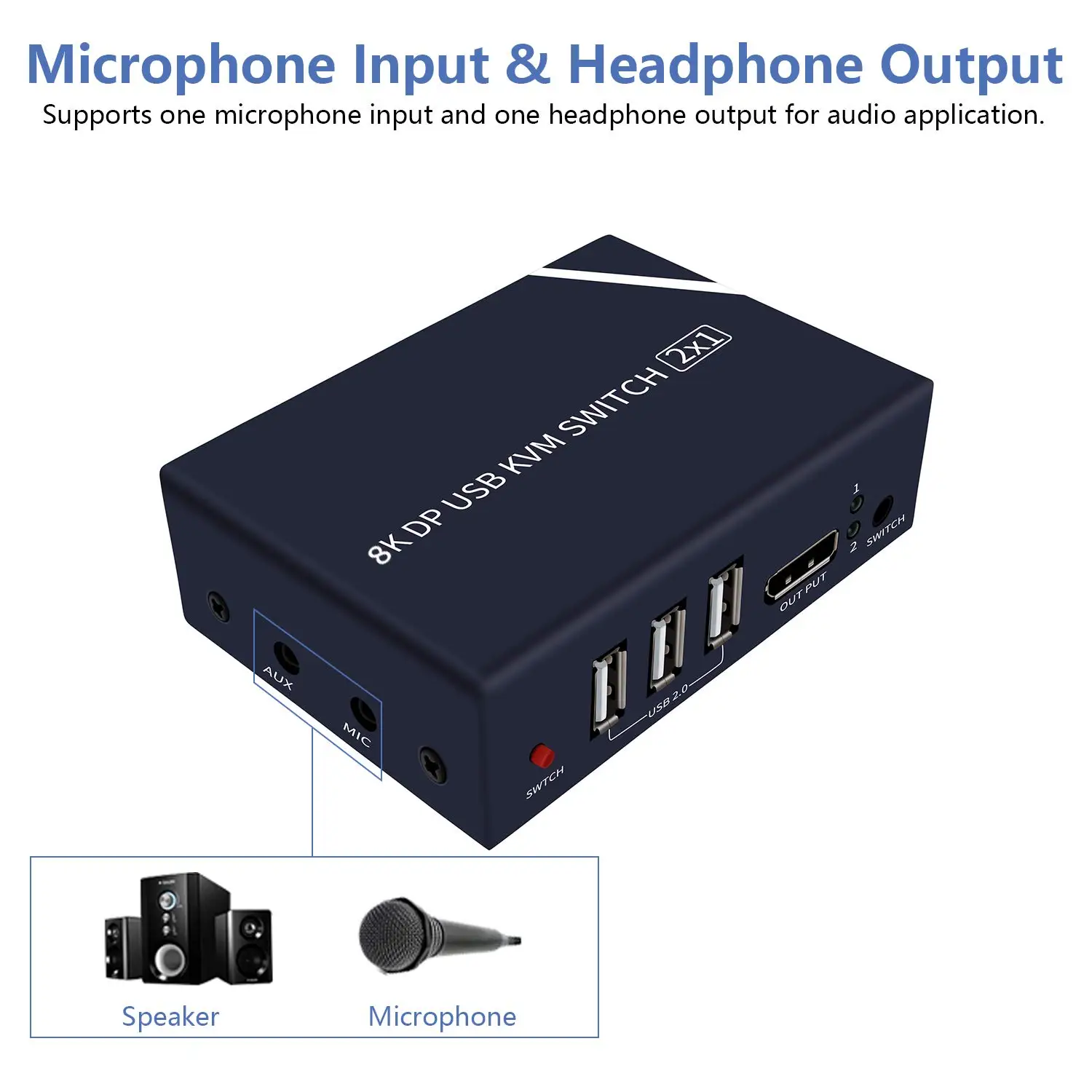 KVM Displayport 8K DP 1 4 USB переключатель с аудио и 2 0 концентратор компьютера поделиться