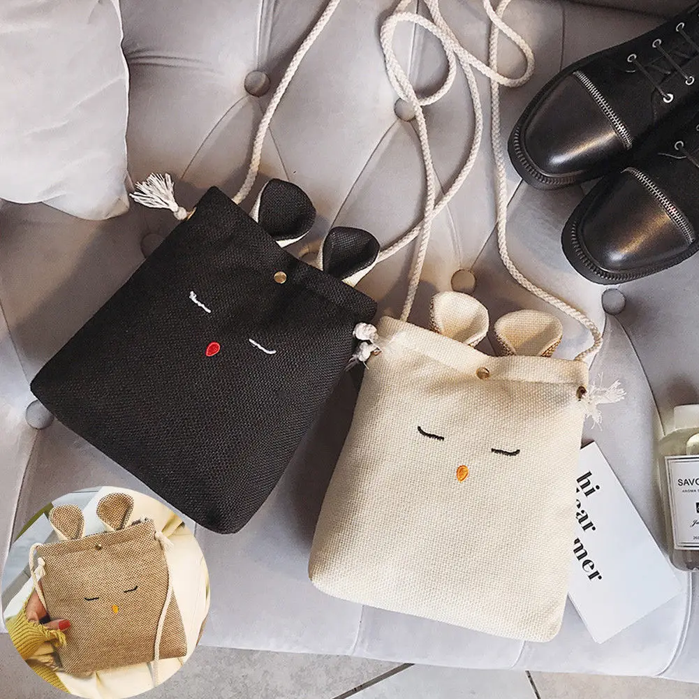 Женские милые холщовые сумки через плечо вместительный кошелек дорожная