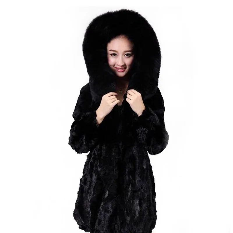 Женское пальто из искусственного меха с капюшоном зимнее повседневное осеннее