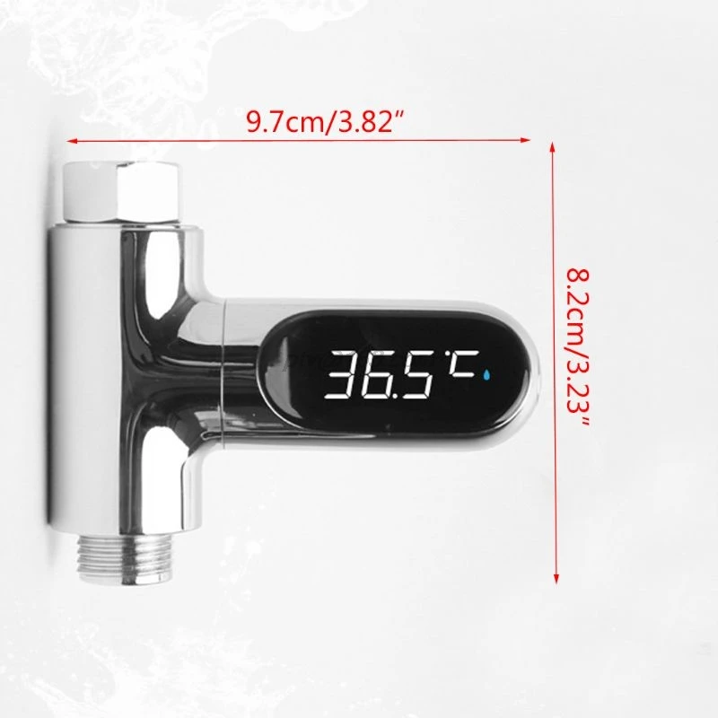 

LED Display Water Flow Temperature Meter Monitor Electricity Shower Thermometer 360 Degrees Rotation for Baby