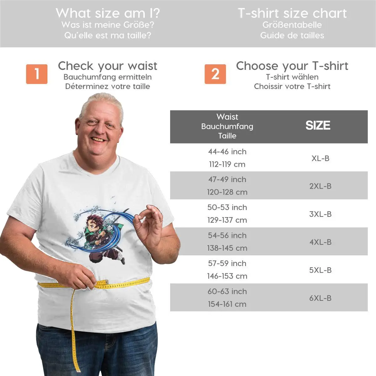 

Anime Fans Kamado Tanjirou 5 mens T-shirt Soft and comfortable Short sleeveRound neck T-shirt