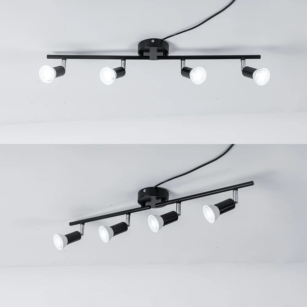 rotatable led ceiling light with 2 6 heads indoor decorate ceiling lamp silver black house for living room indoor home ac220v free global shipping