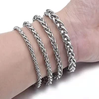 mens cuban titanium steel simple bracelet wont fade and is allergic