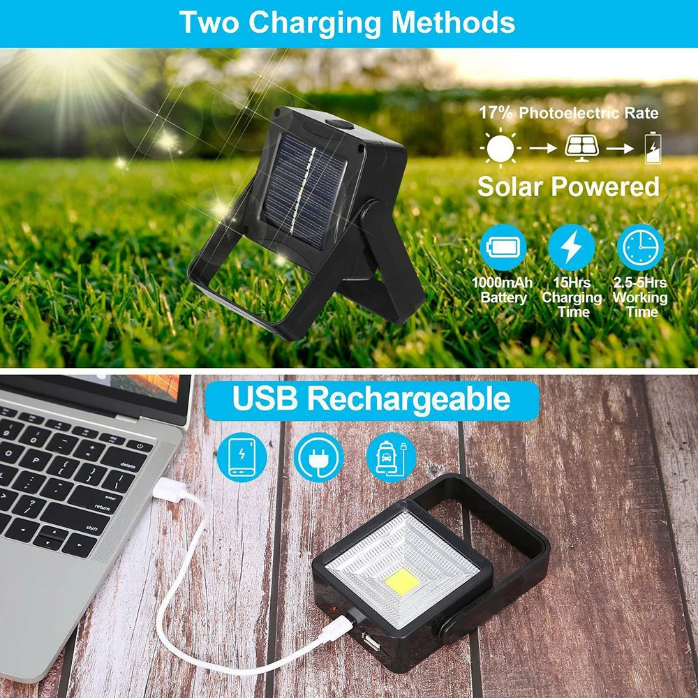 WAKYME 16 Светодиодный точечный светильник USB Перезаряжаемый на солнечных батареях