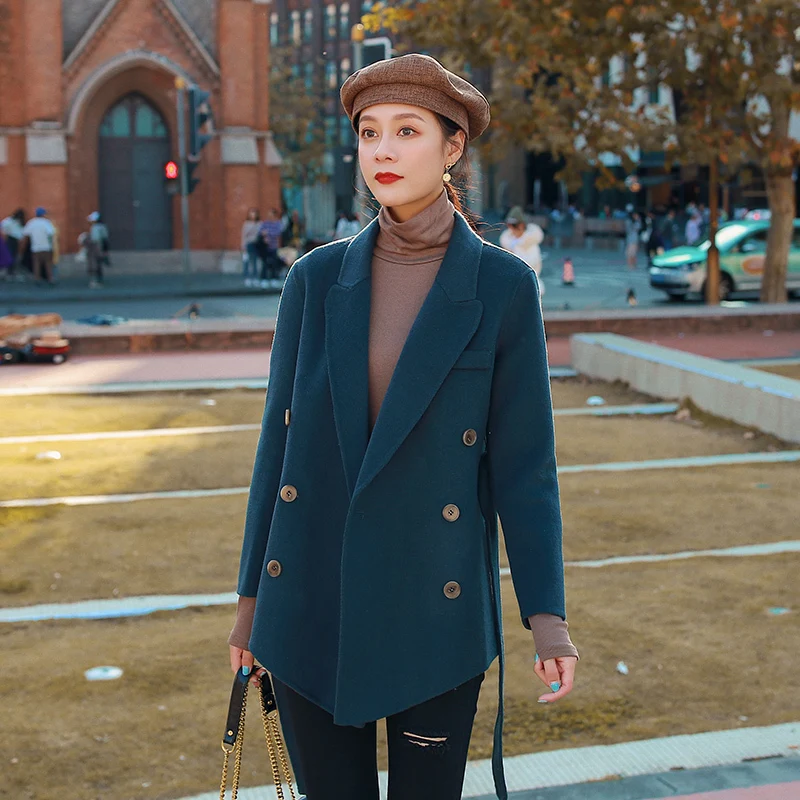 

Autumn Winter Coat Female Elegant Ladies Woolen Jacket Women Korean 100% Wool Coat Fashion Manteau Femme Hiver 2020 Overcoat 195