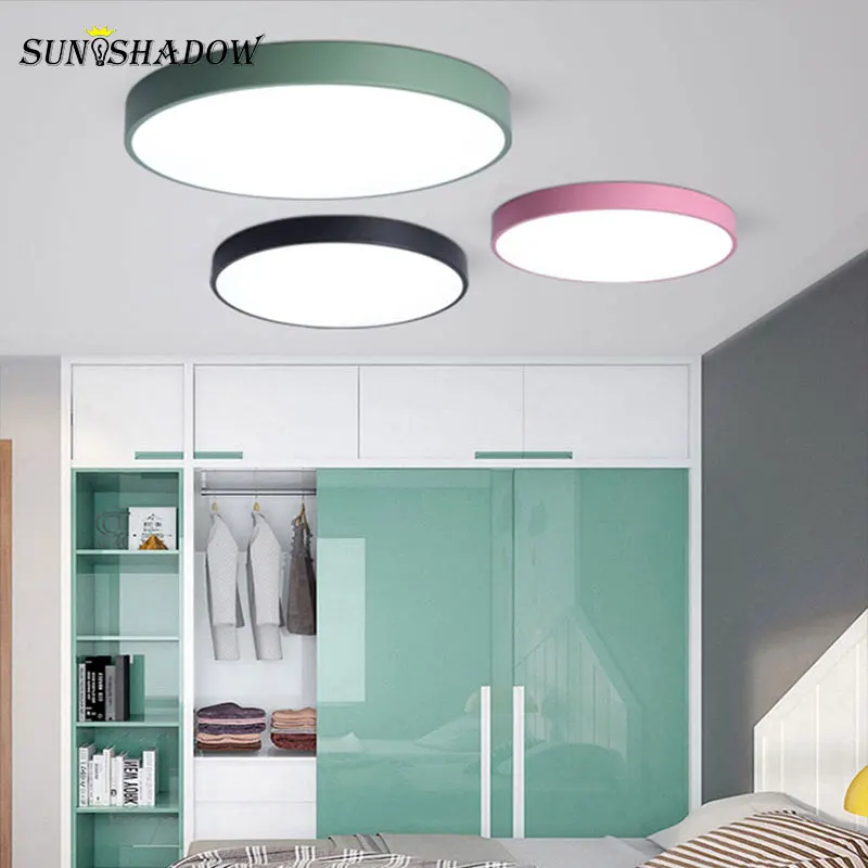 Современный светодиодный потолочный светильник цветная Круглая Люстра