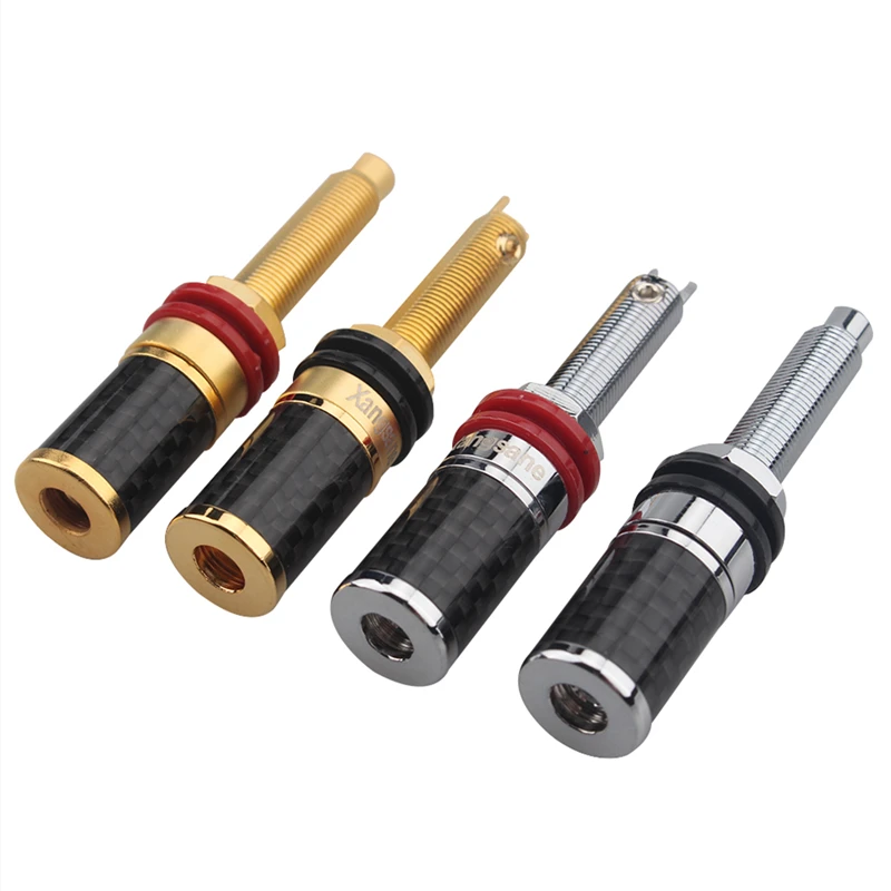 Красная медная углеродная волоконная переплетная клемма с золотым/родиевым