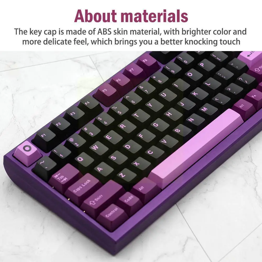 

FOR GMK Black Black Black Purple ABS Two-color 167-key Height Keyboard Keycap Molding Mechanical Origina R7X9