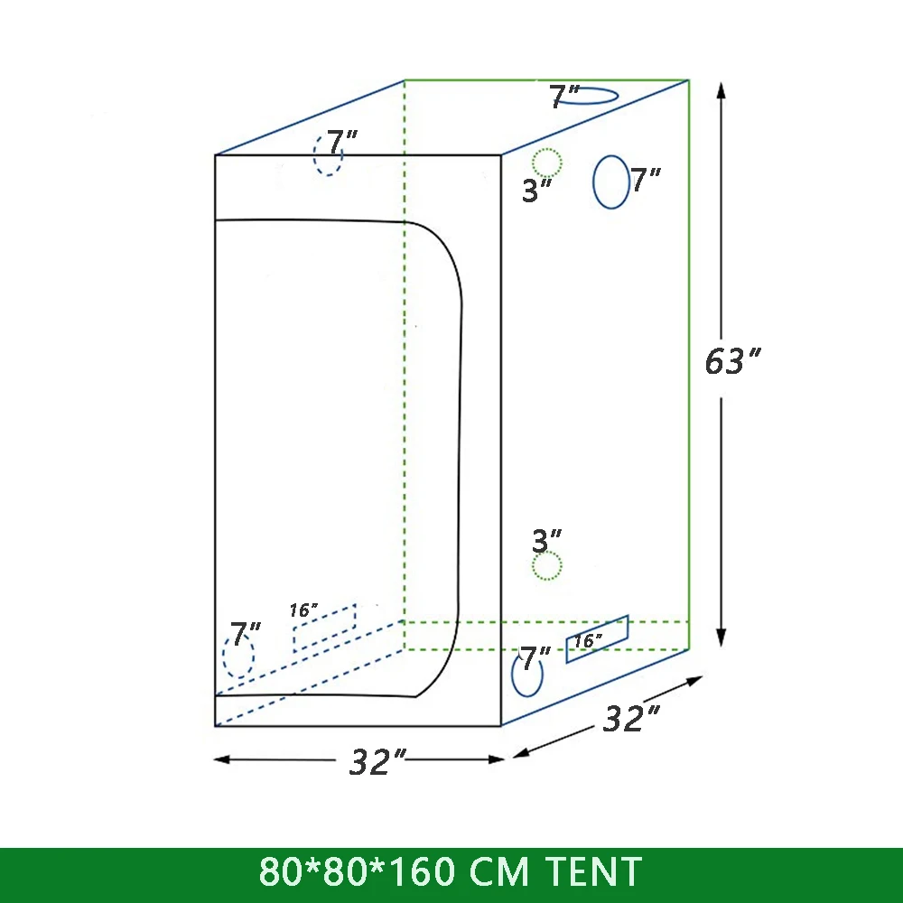 Палатка для выращивания комнатных гидропонных теплиц 80*80*160 мм комнатный ящик