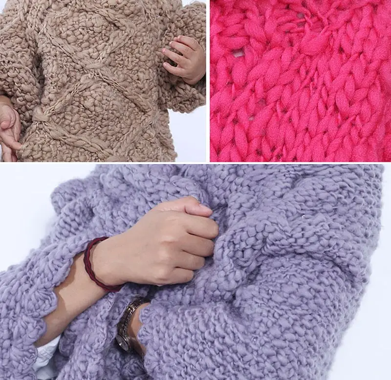 Грубая шерсть DIY мягкие шарфы свитера ручная вязка крючком натуральные нитки |