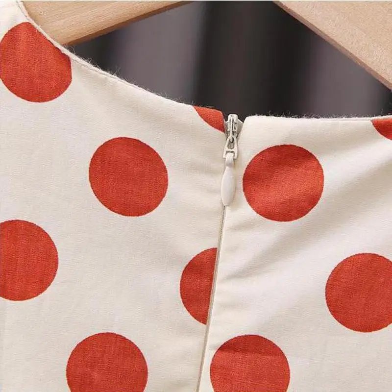 

2021 Korean Baby Lovely Dress Summer Girls Clothes Princess Party Casaul Sleeveless Dot Dresses Children Infant Toddler Clothing