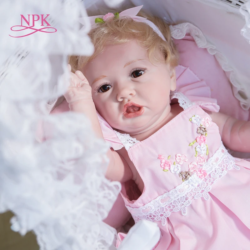 NPK 55 см Популярные boneca bebe saskia menina corpo силиконовые всего тела мягкий силиконовый