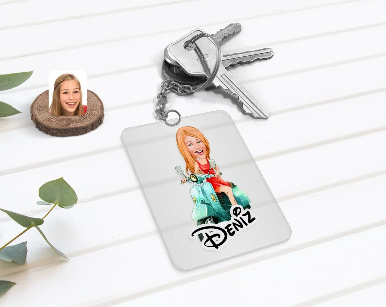 

Personalized Women 'S Caricature Of Transparent Plexiglass Anahtarlık-24