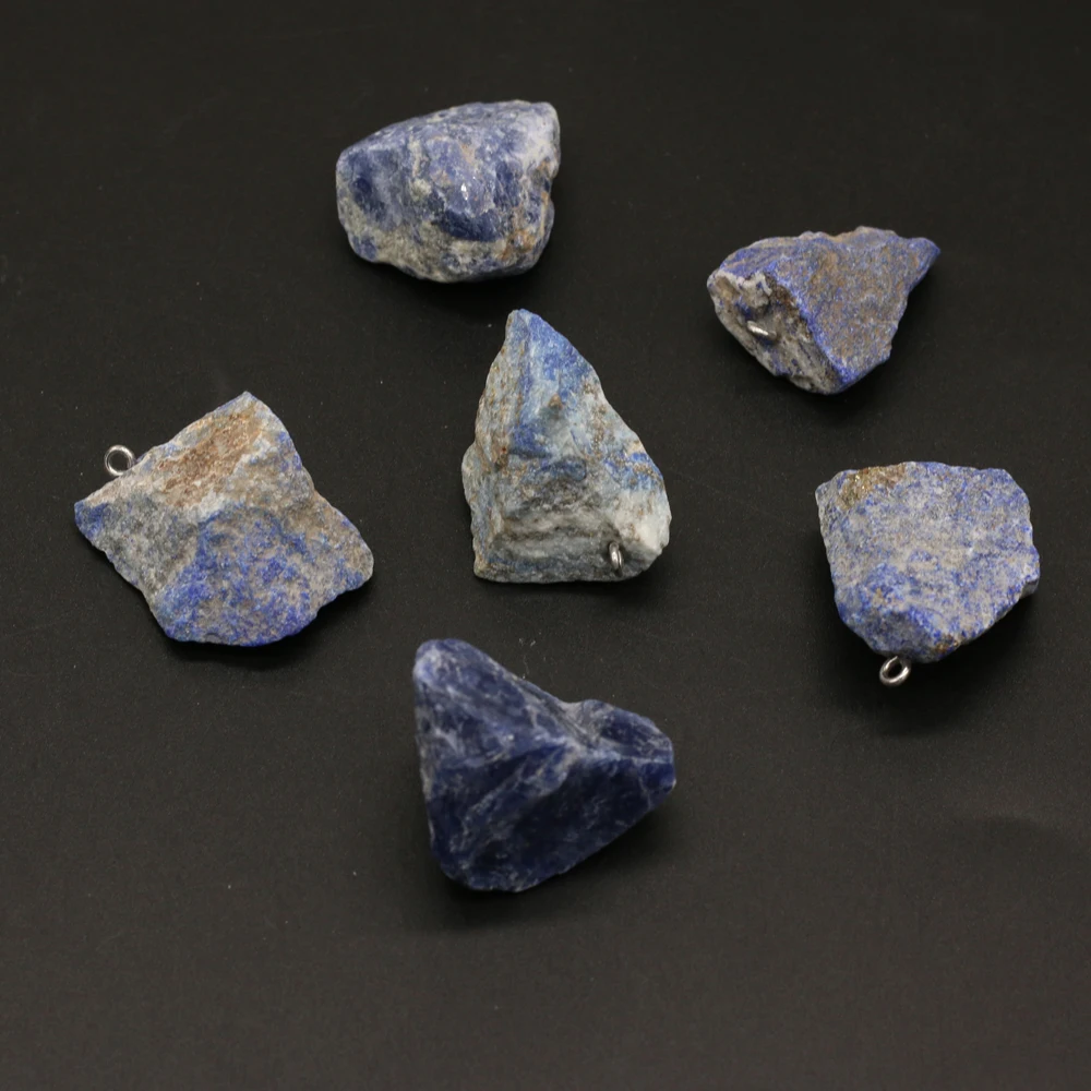 

1pc Natural Stone Pendants Irregular Raw Sodalite Pendant Good Quality for Jewelry Making DIY Women Necklace Crafts