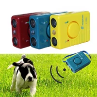 rechargeable led dog ultrasonic training repeller anti bark trainer device barking stop equipment with alarm mode pet supplies