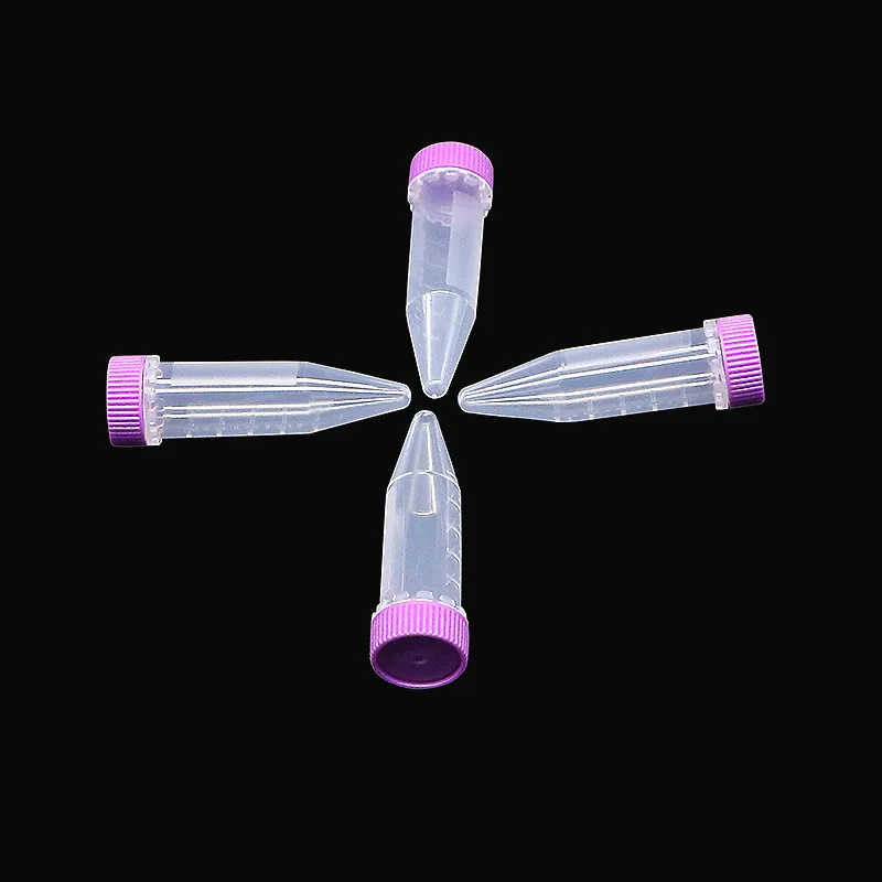 Стерильная пластиковая центрифужная трубка 5 мл тестовая с винтовой крышкой