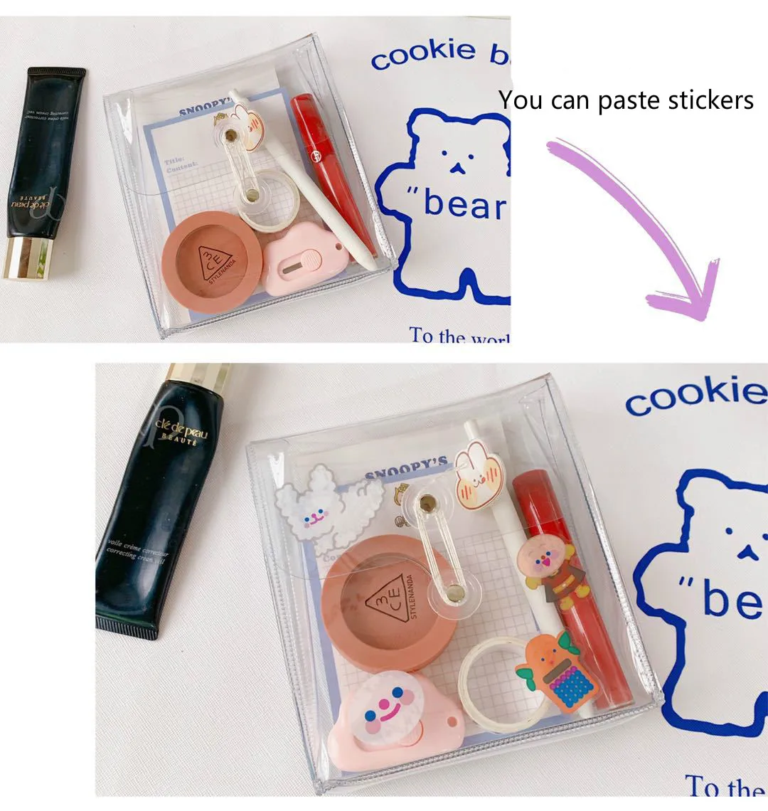 Корейская канцелярская сумка-Органайзер креативная утолщенная Прозрачная ПВХ