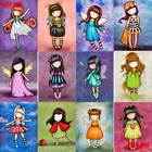 Алмазная 5d картина сделай сам, мультяшная милая девушка, Алмазная мозаика, вышивка крестиком, алмазная вышивка, круглые квадратные камни, Декор, подарок для детей