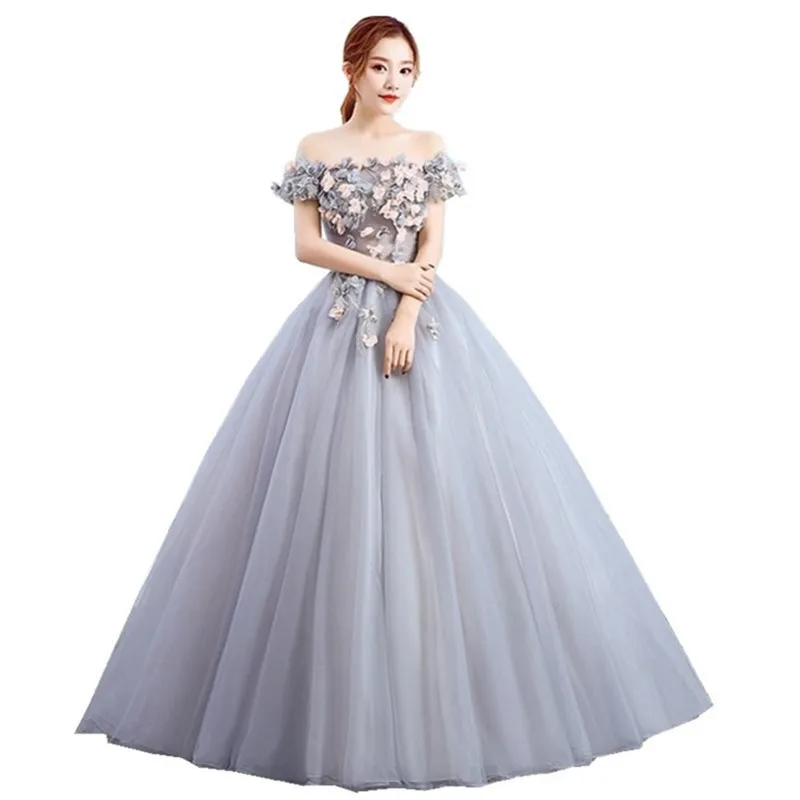 Quinceanera платье для выпускного вечера элегантное с открытыми плечами бальное