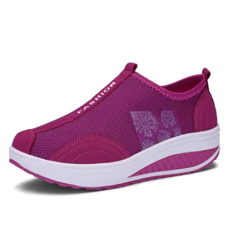 

Women Casual Shoes Lightweight Slip on Wedge Platform Sneakers Women Breathable Air Mesh Summer Swing Shoes Tenis Feminino W309