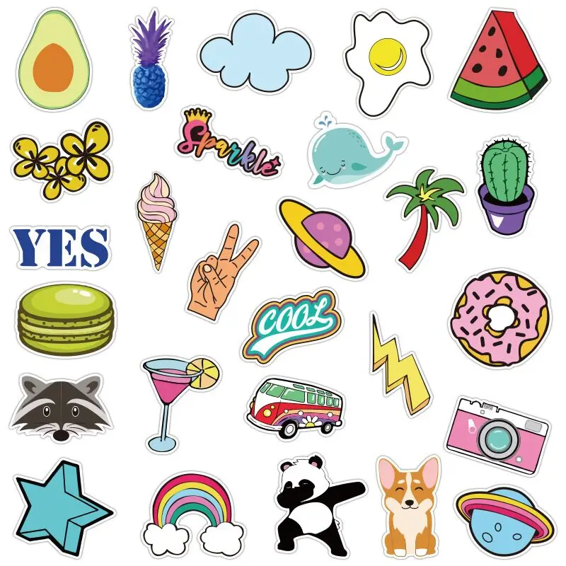 Аниме кавайные маленькие свежие наклейки Vsco с героями мультфильмов для девочек