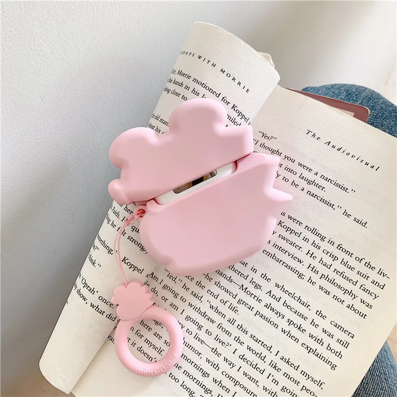 3D милый мультфильм розовый динозавр Shin Chan наушники чехол для AirPods 1 2 Bluetooth гарнитура зарядная Коробка Чехол с кольцом на палец