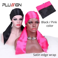 6pcslot plussing edge wrap wig grip headband satin edge laying scarf black pink hari tie band for wigs silk belt soft wig grip