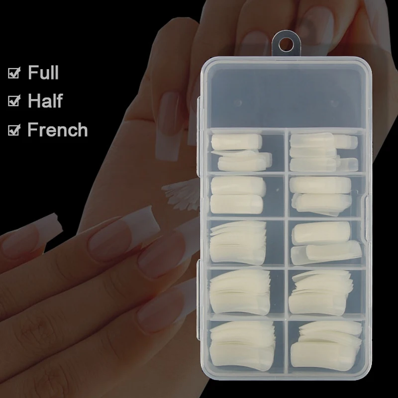 100 шт. накладные ногти натурального цвета в коробке|Накладные ногти| |