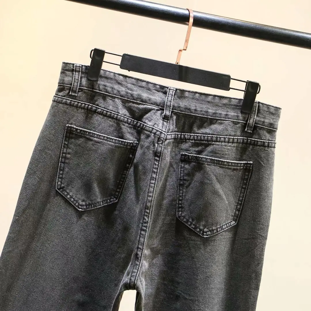 2020 весенние модные джинсы с высокой талией женские широкие брюки хлопковые