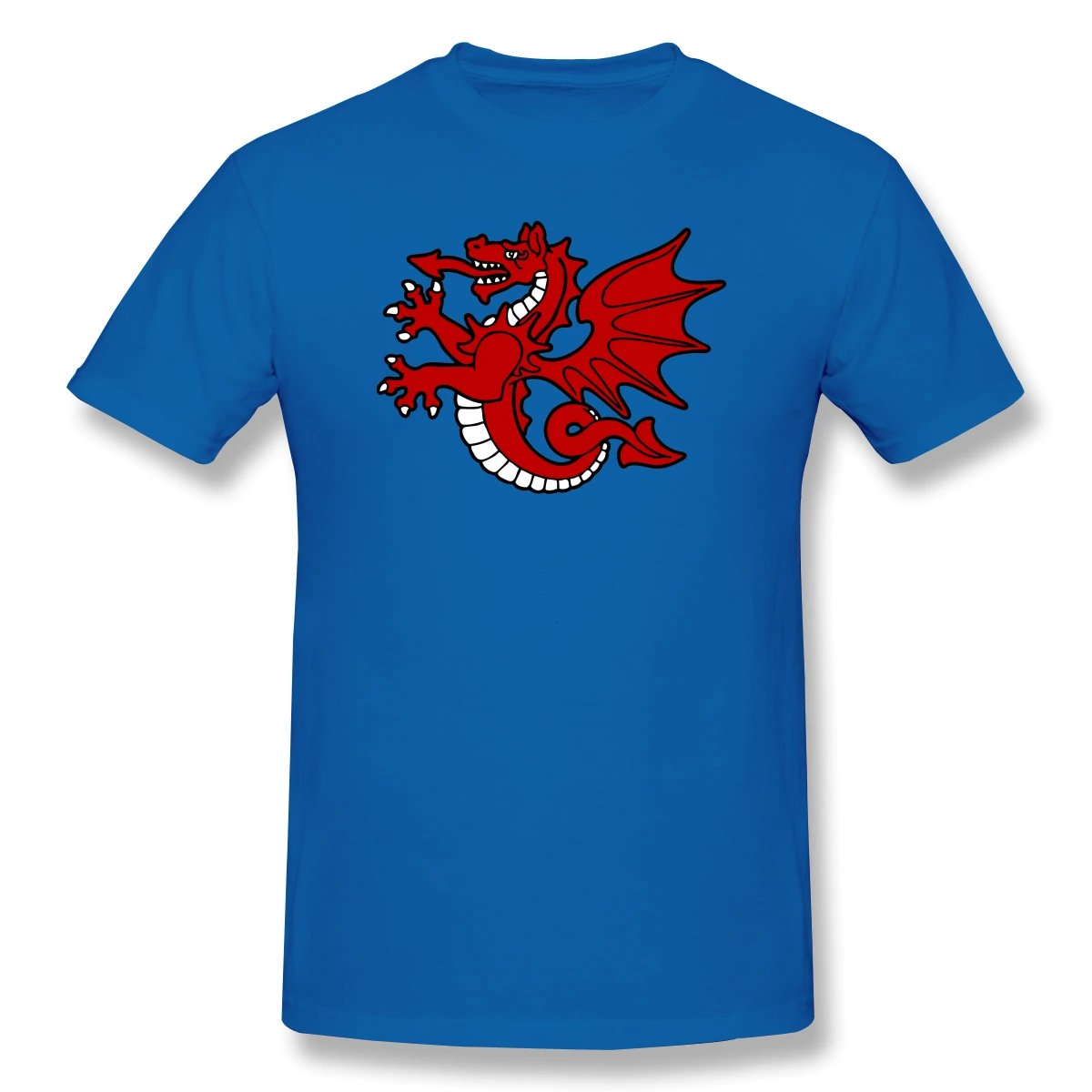 

2021 Summer New Red Flying Dragon Pattern Print Casual Short Sleeve Harajuku Oversized Loose Trend Men's T-shirt Fashion Top