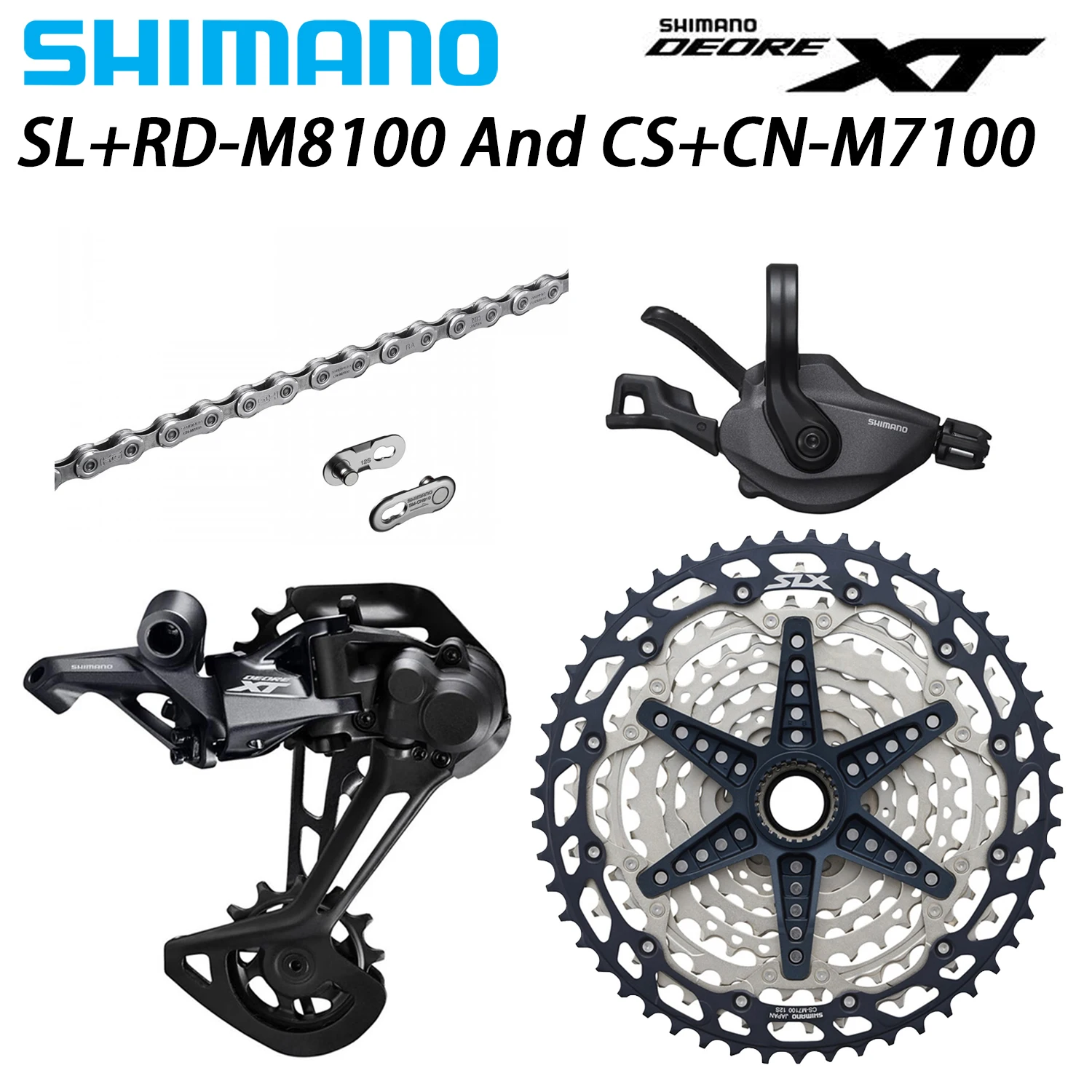 Shimano Deore XT M8100 12 Скоростей Groupset MTB велосипед 1x12-скорость 51T CS+ HG M7100+ SL+ RD M8100 переключатель заднего хода