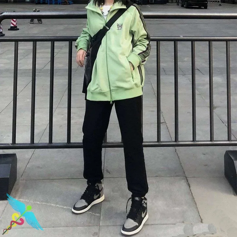 

Needles X Aipl Joint Limited Top Men Women Embroidered Butterfly Striped Ribbon Sports Jacket Needles Casual Coat couple clothes