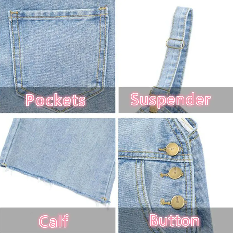 

Women Jumpsuits Ankle-length Solid Denim Straight Casual Students Fall Fashion All-match Chic Korean Style Loose Overalls Trendy