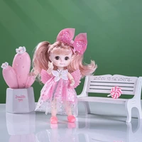 new 16cm doll 13 movable joints 3d cute doll fashion princess clothes suit accessories decoration multicolor hair girl gift toy