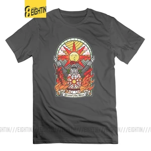 Футболка с изображением темных душ, арториас бездны солнечной асторы, Мужская футболка с надписью хвалить солнца, футболки с круглым вырезом, 100% хлопок