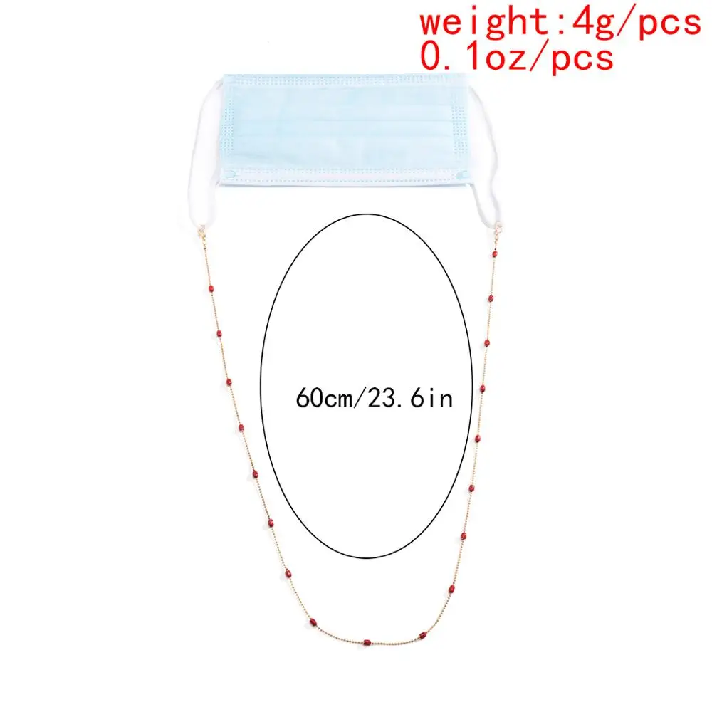 

Fashion Beaded Mask Chains Women Girls Men Glasses Chain Punk Lanyards Neck Strap Rope Copper Reading Eyeglasses Cord Holder
