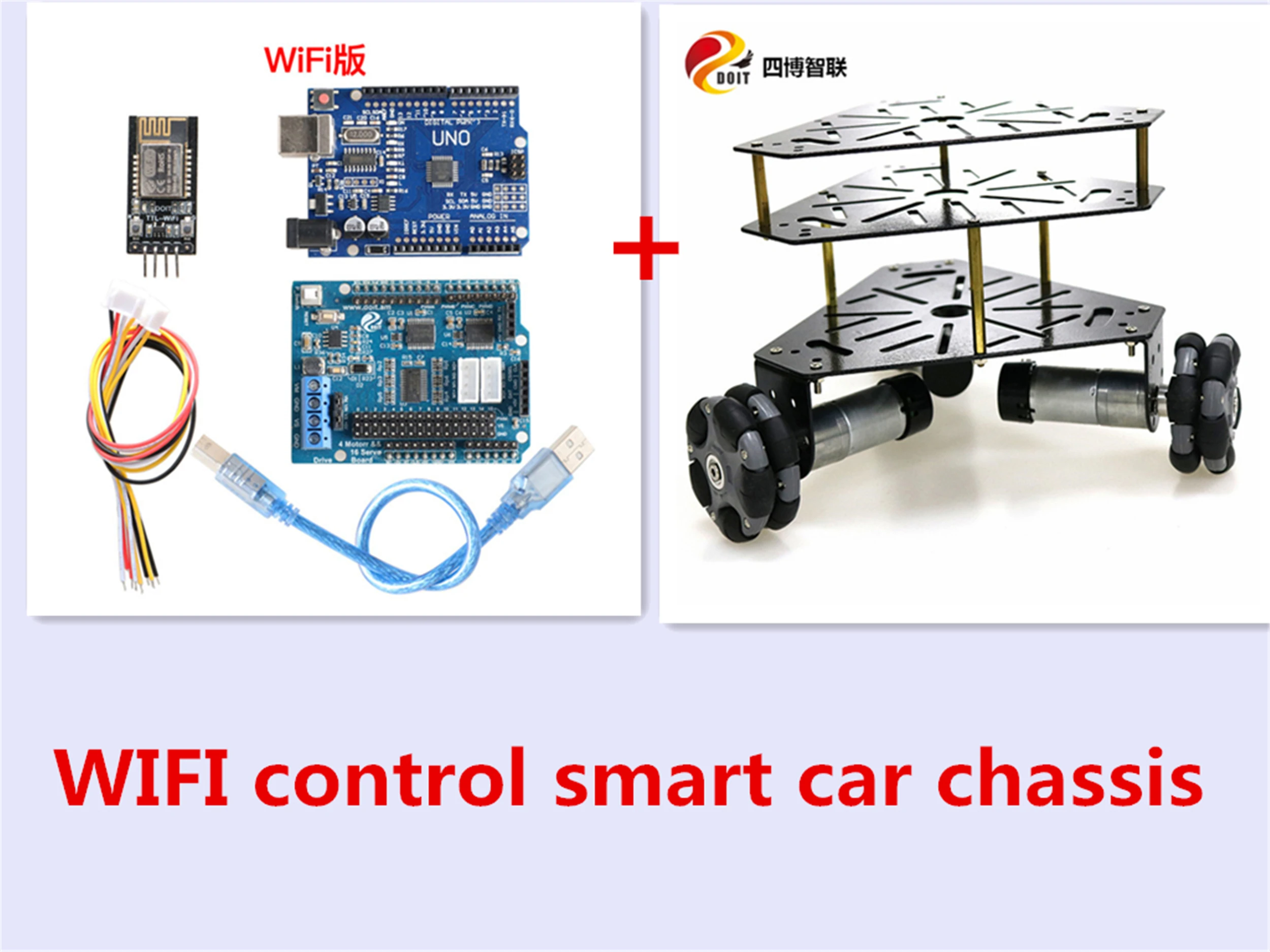 SZDOIT Wi Fi/Bluetooth/ручка Управление 3 Слои в металлическом корпусе 3WD RC робот шасси