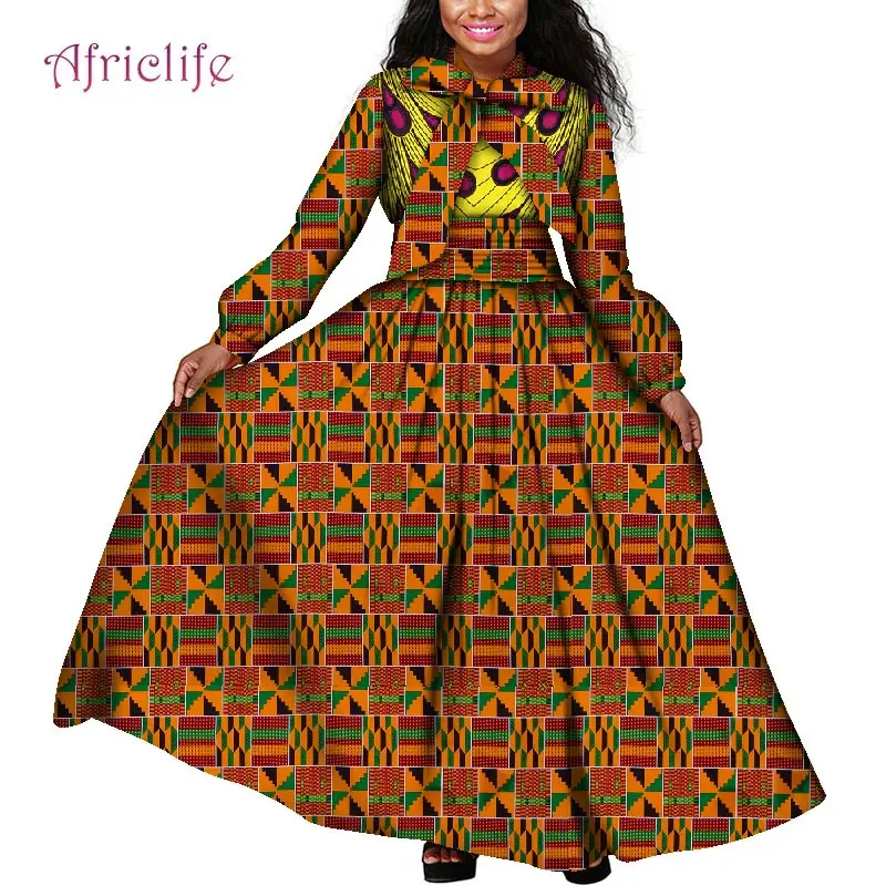Платья макси большого размера африканская одежда восковая ткань Дашики Анкара