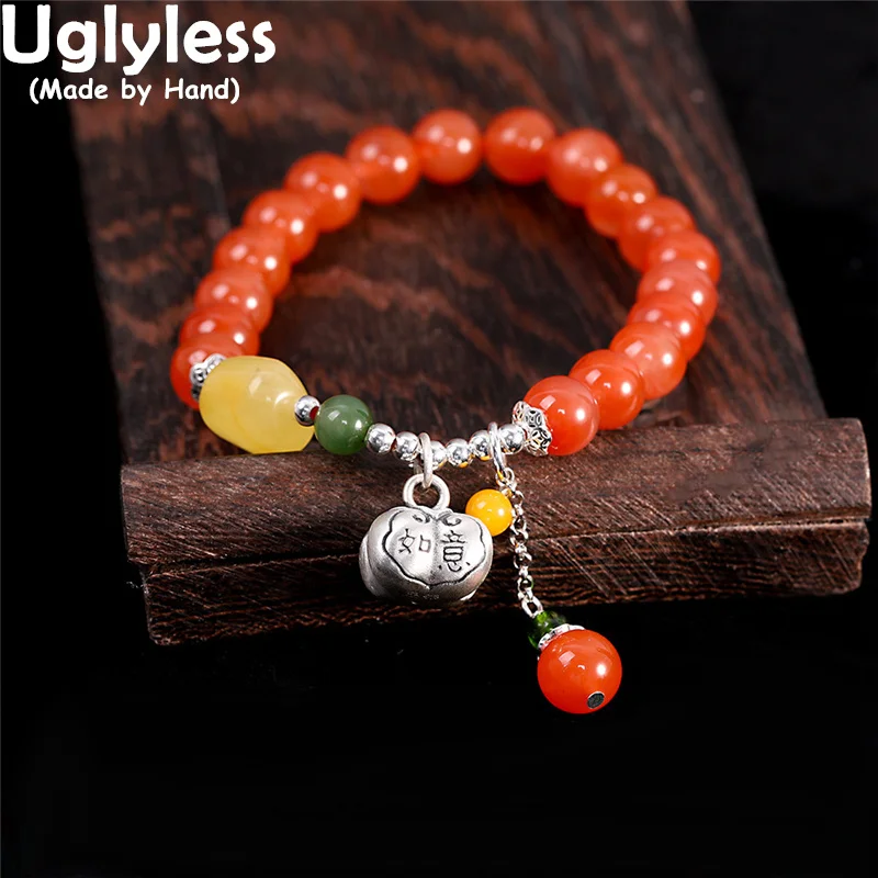 

Браслеты Uglyless Pretty в виде тыквы и агата, женские регулируемые эластичные веревочные рандомные браслеты, янтарная яшма, ювелирные изделия, се...