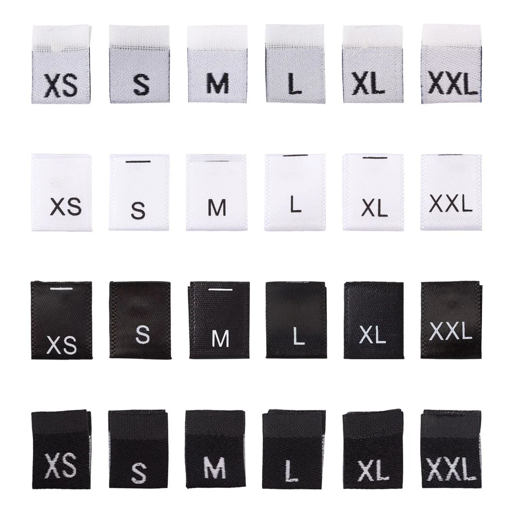 

480pcs Woven Clothing Size Labels Sewing Crafting Cloth Labels Tags Garment Shirts Dresses Accessories XS/ S /M /L /XL / XXL