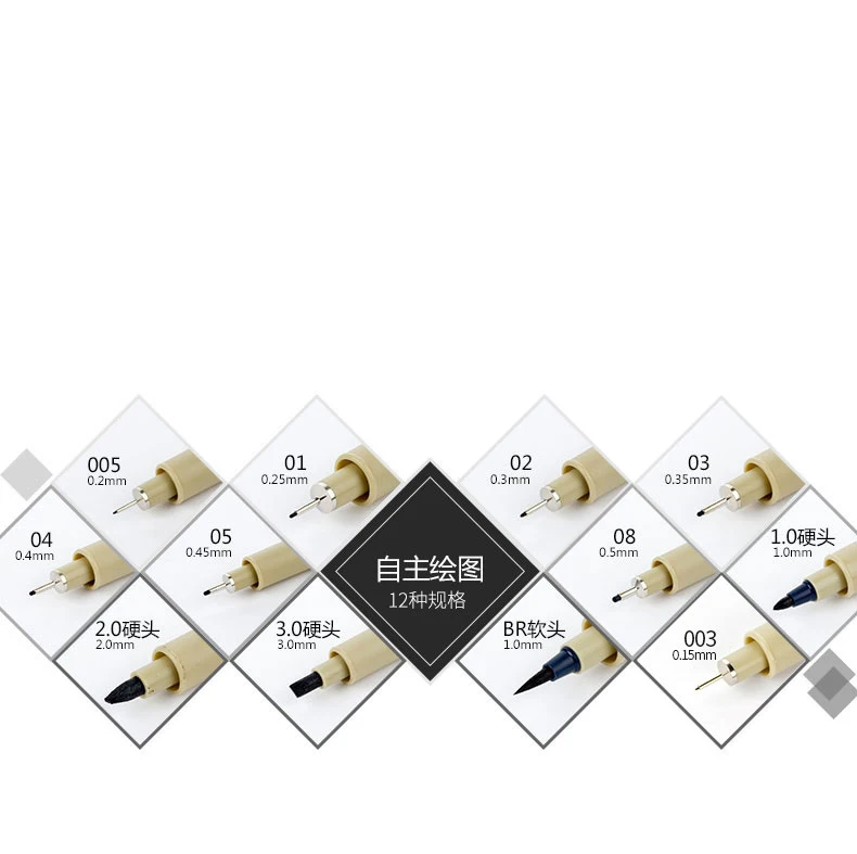 0 05 ~ 1 см Япония ручка с иглой Профессиональный рисунок волокна эскиз для