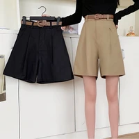 2021 summer casual fashion workwear pants high waisted shorts students new pocket wide legged womens trousers girl mid pants