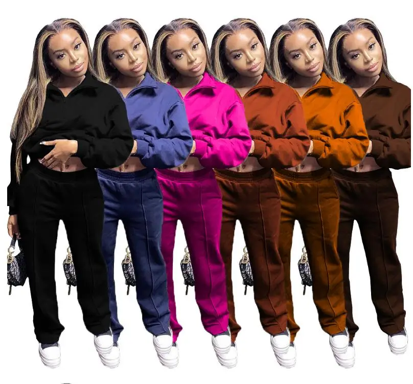 

Autumn winter two piece set casual tracksuit Long Sleeve loose oversized hoodie and pants outfits Sportswea femme sport suits