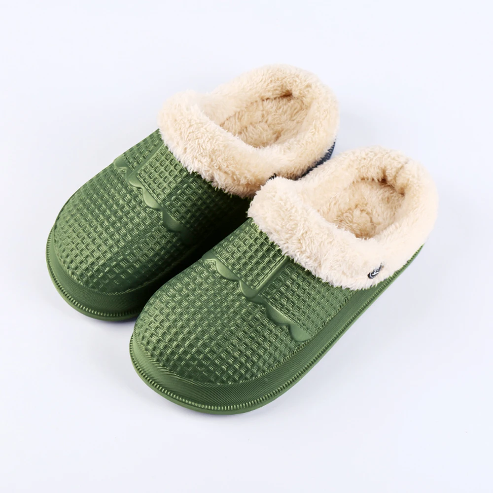 

WINTER KIDS SHOES PLUSH HOUSE SLIPPERS WATERPROOF PVC UPPER ANTI-SLIPPERY TPR RUBBER OUTSOLE EURO SIZE 31-36 37-40 41-44