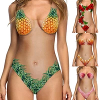 women unpadded one piece 2022 sexy swimsuit monokini newest bikinis shell fruit skin printed swimwear bathing one piece