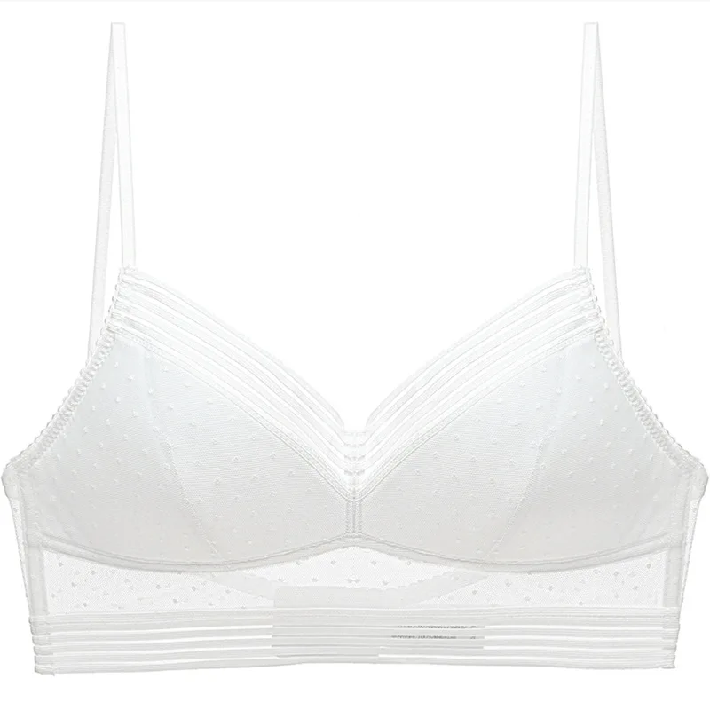 

2020 New Products French Sexy Lace Underwear Women's Thin Triangle Cup Beauty Back No Steel Ring Bra Wedding Dress Bra Black