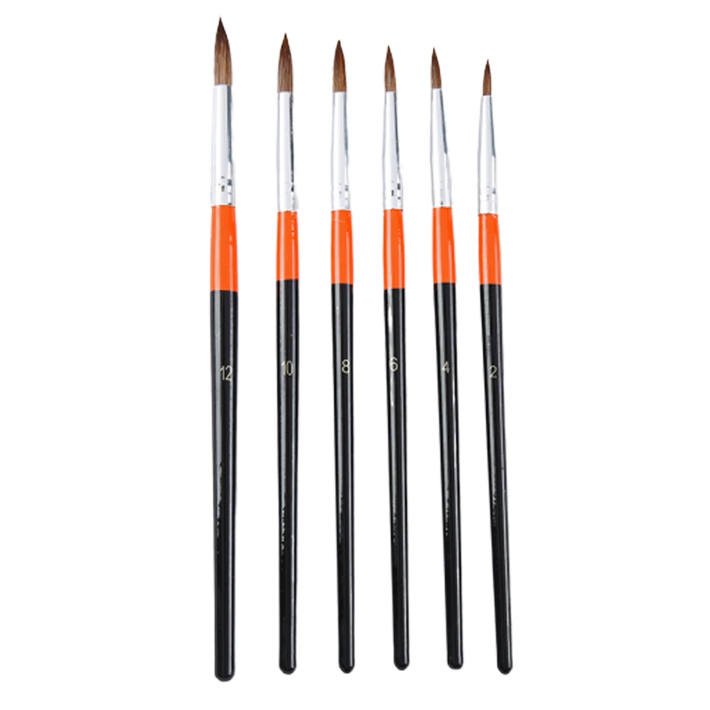 

6Pcs Artist Brushes Round Pointed Brushes Watercolor Oil Drawing Pens for Kids