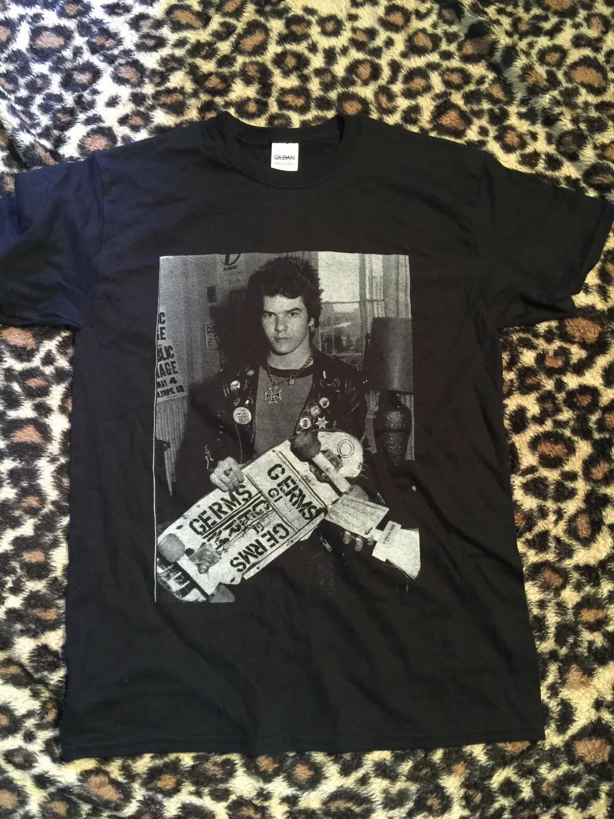 Футболка Darby Crash новый размер XL панк черный флаг микробы боязнь Круглый рывок