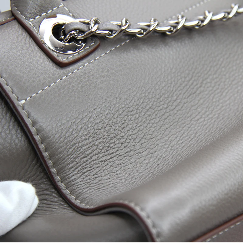 

Genuine Leather Handbag 2021 New All-Match First Layer Cowhide Single Shoulder Messenger Lady Iron Chain Fashion Natural Fall CC