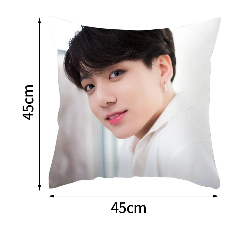 

Kpop Bangtan Boys Cover Throw Sofa Bedding Cushion Throw Pillow Case Square One Side Pillowcase Love Yourself Home Decor